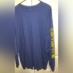 Carhartt Long Sleeve T-Shirt Men’s size XL. Blue with greenish yellow print